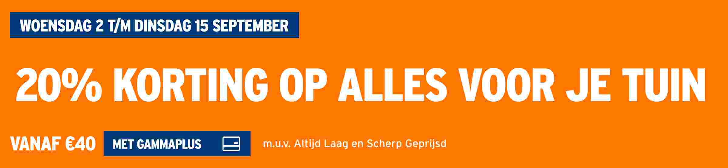 20% korting op alles voor je tuin