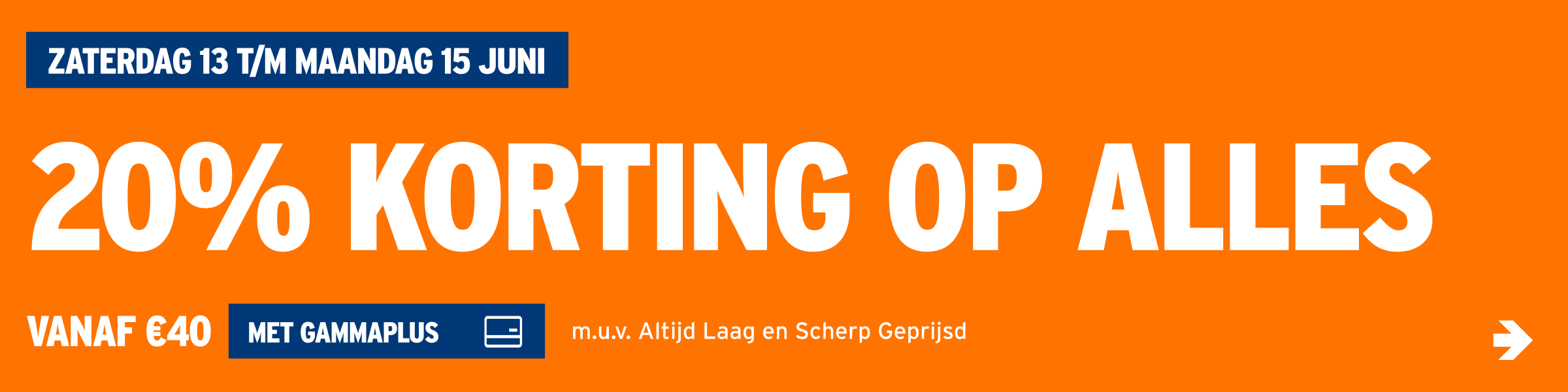 20% korting op alles