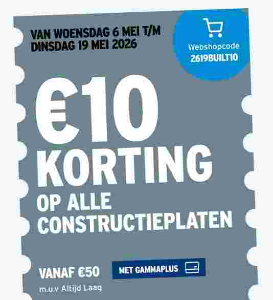 €10 korting op alle constructieplaten