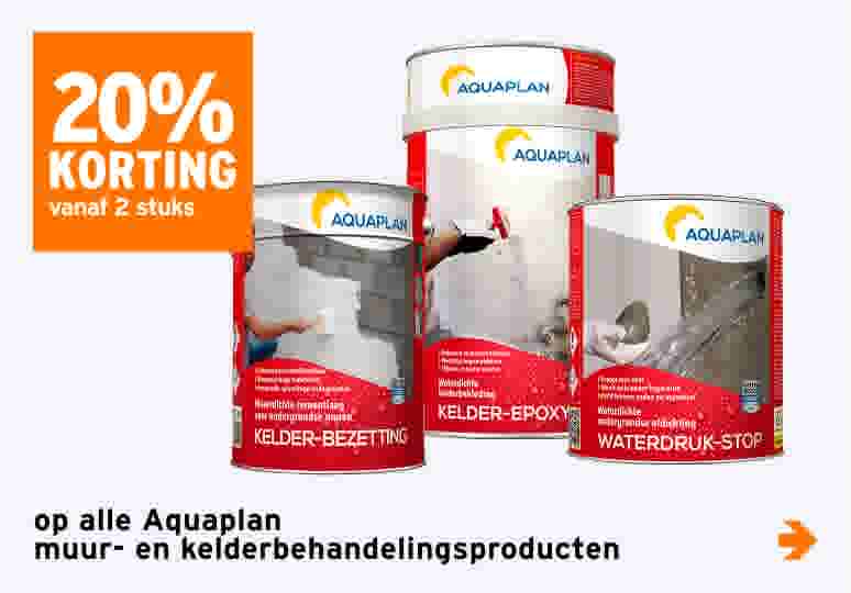 20% korting op alle Aquaplan muur- en kelderbehandelingsproducten