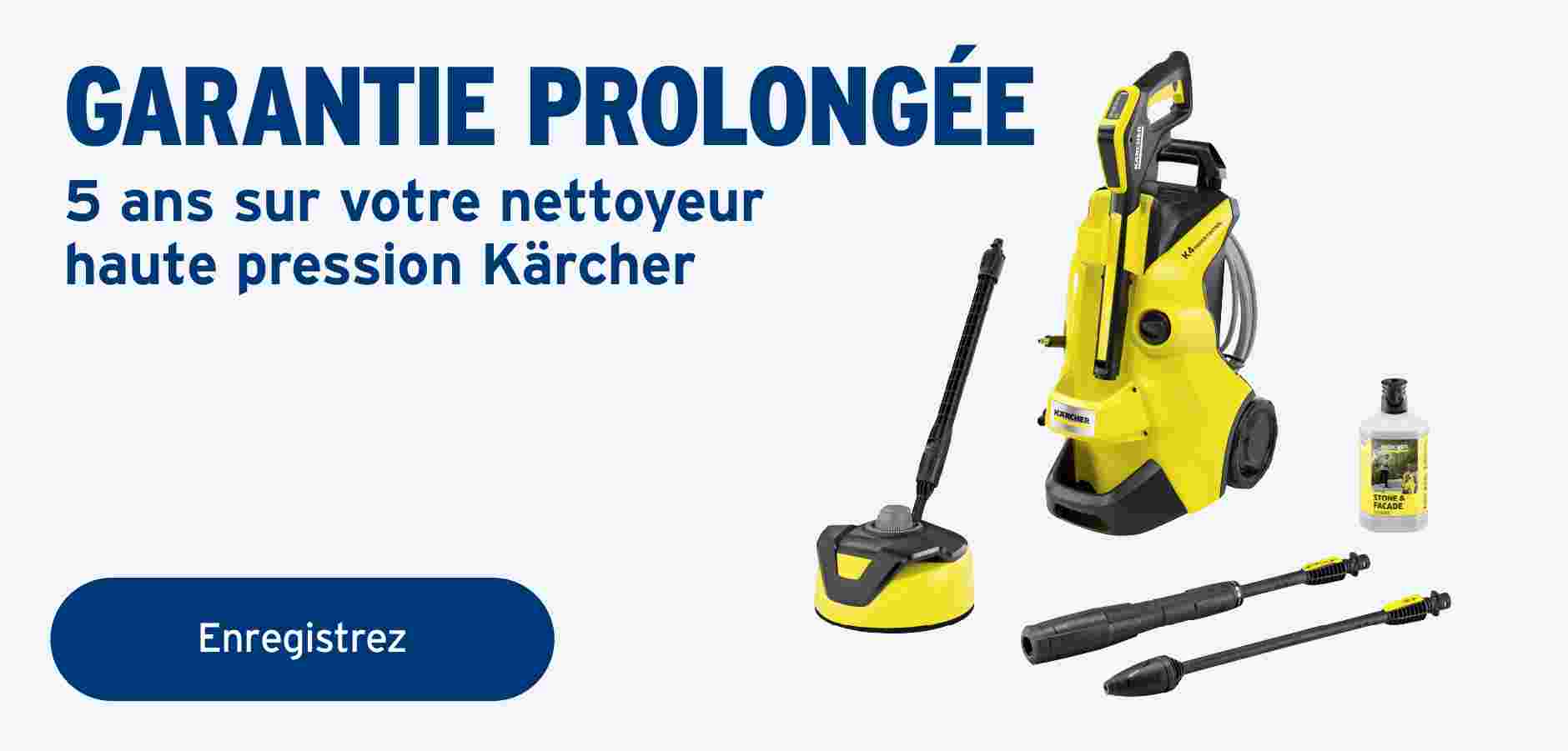 5 ans de garantie sur votre nettoyeur haute pression Kärcher !