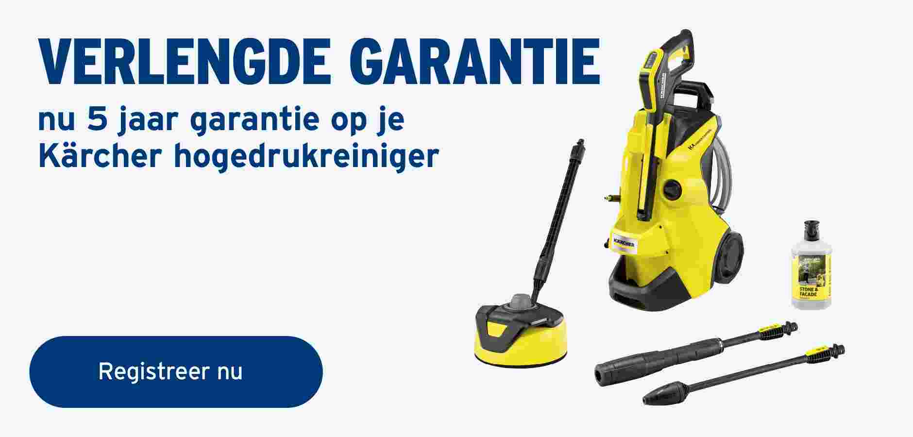 5 jaar garantie op jouw Kärcher hogedrukreiniger!