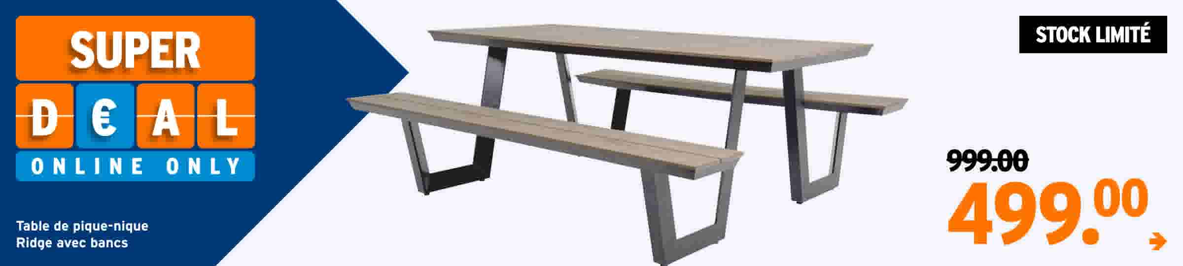Superdeal - Table de pique-nique Ridge avec bancs