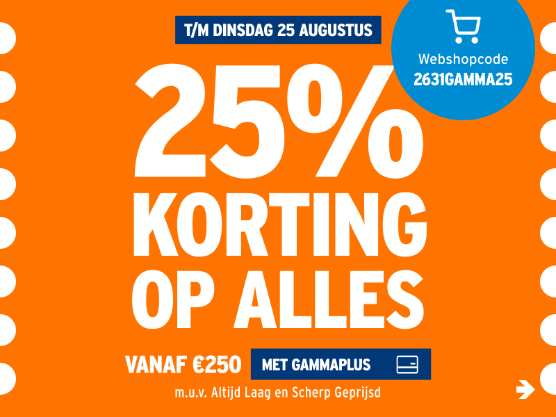 25% korting op alles