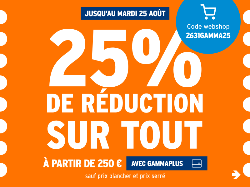 25% de réduction sur tout