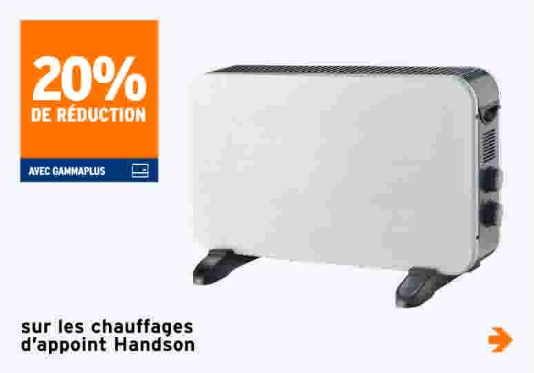 20% de réduction sur les chauffages  d’appoint Handson