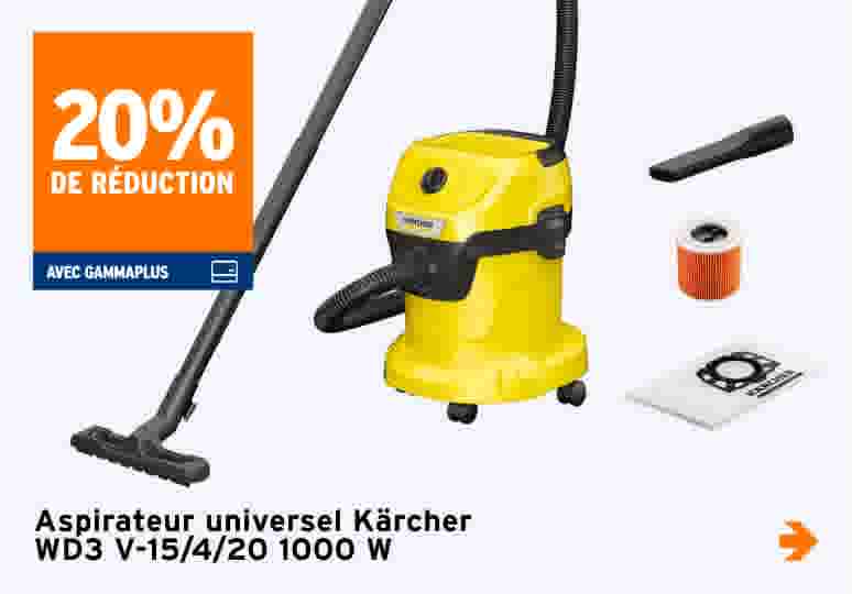 20% de réduction Aspirateur universel Kärcher WD3 V-15/4/20 1000 W