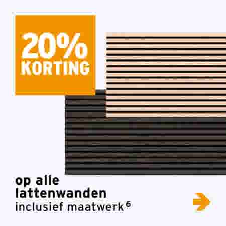 20% korting op alle lattenwanden inclusief maatwerk