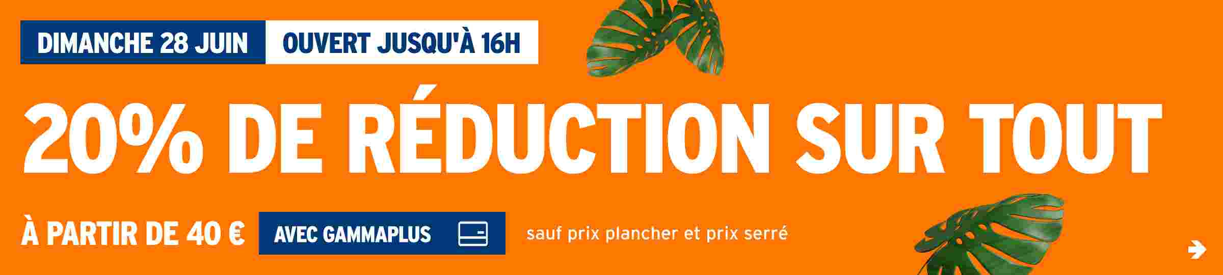 20% de réduction sur tout