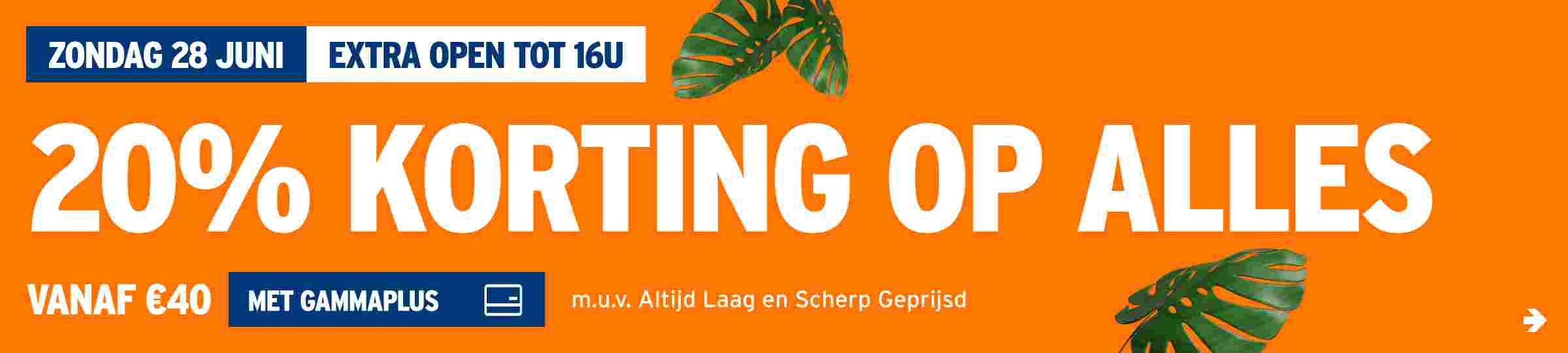 20% korting op alles
