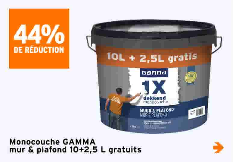 44% de réduction Monocouche GAMMA mur & plafond 10+2,5 L gratuits