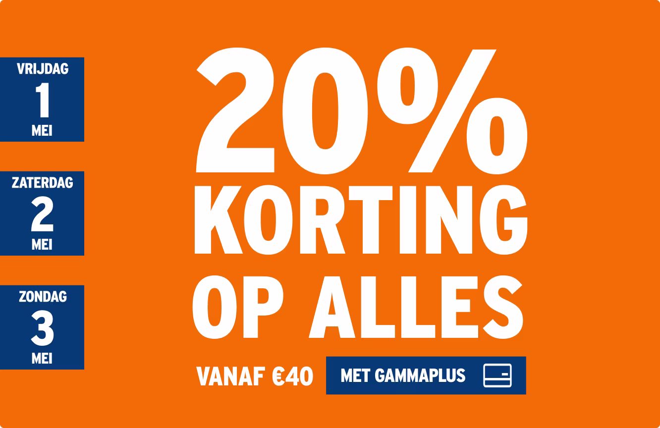 20% korting op alles