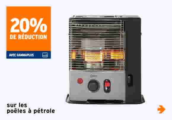 20% de réduction sur les poêles à pétrole
