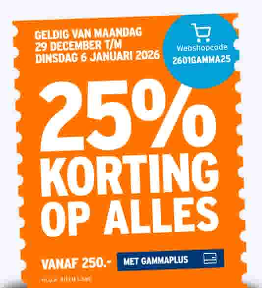 25% korting op alles