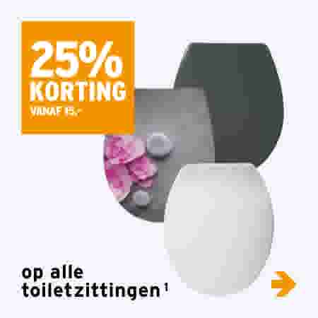 25% korting op alle toiletzittingen