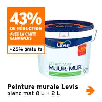  Peinture murale Levis blanc  8 L +25% gratuits