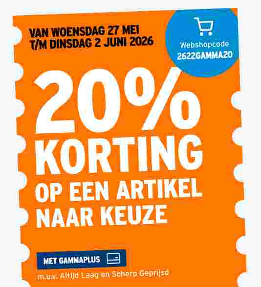20% korting op een artikel naar keuze