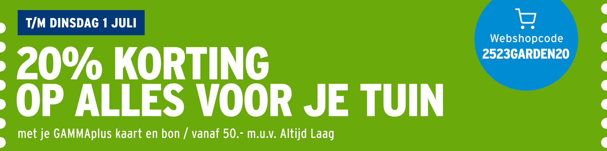 20% korting op alles voor je tuin