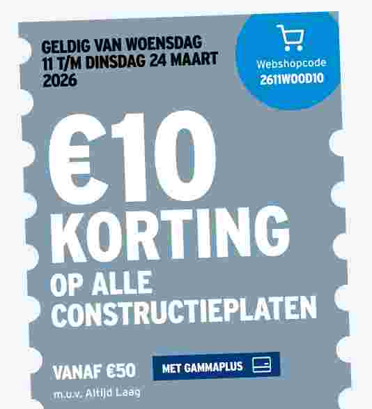 €10 korting op alle constructieplaten