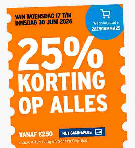 25% korting op alles