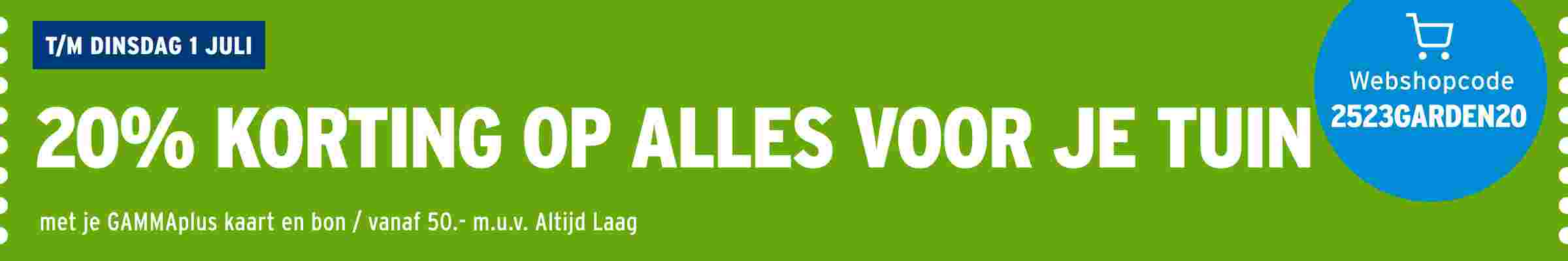 20% korting op alles voor je tuin