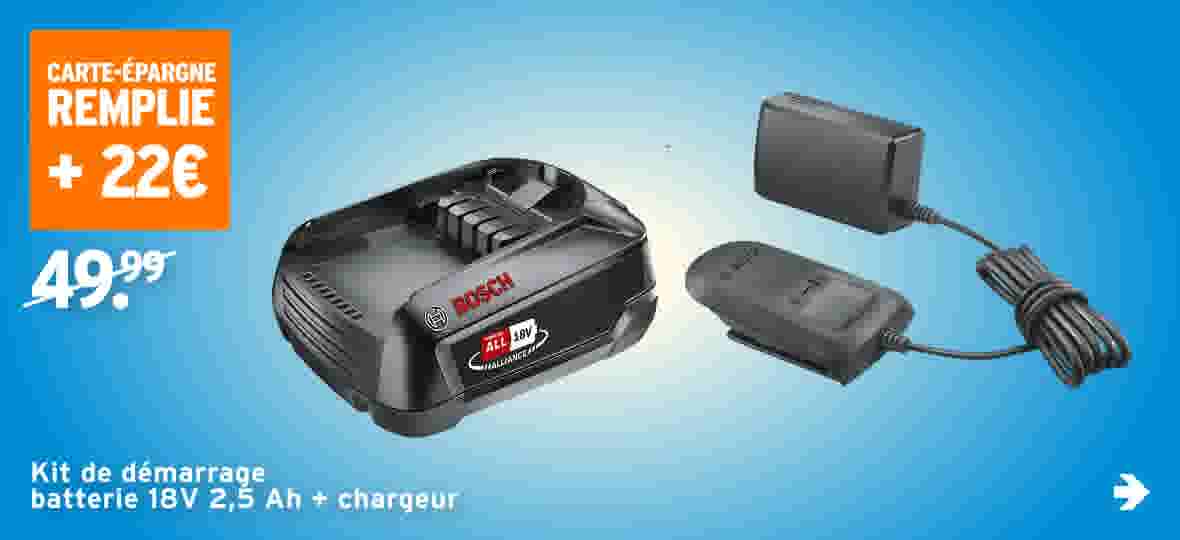 Kit de démarrage batterie 18V 2,5 Ah + chargeur