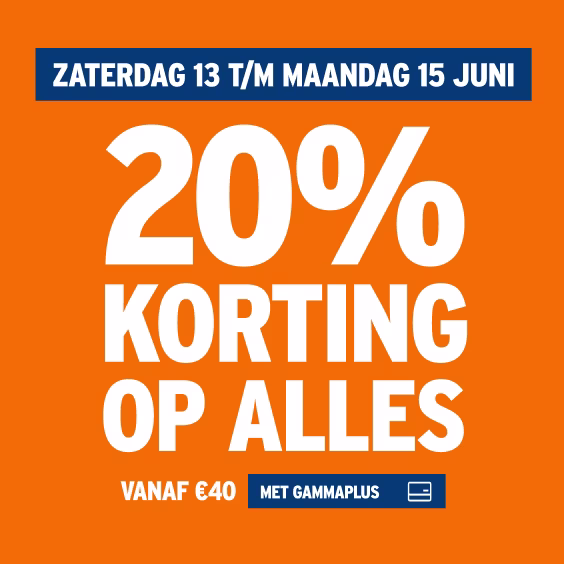 20% korting op alles