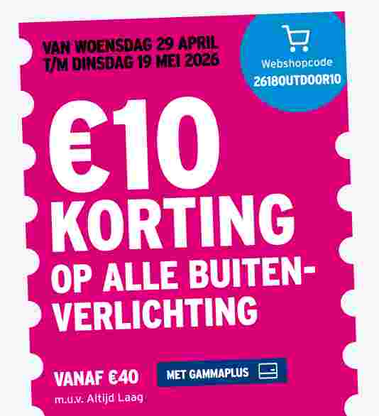 €10 korting op alle buitenverlichting