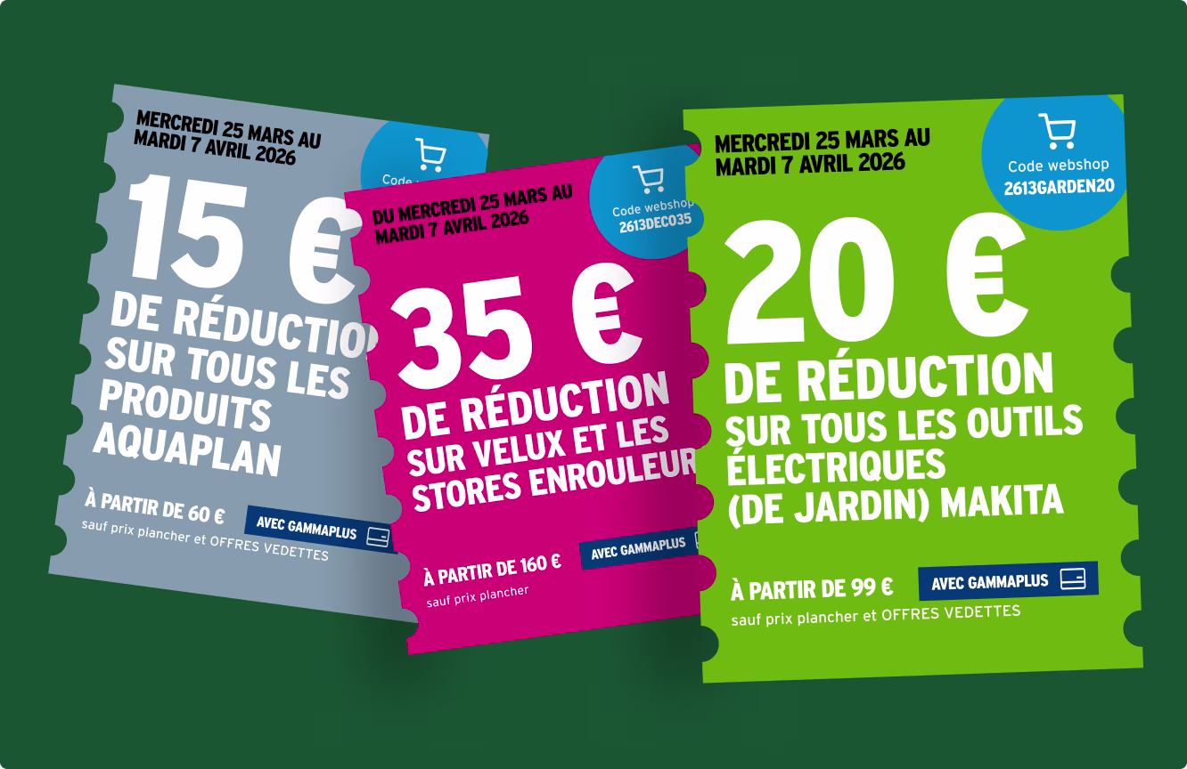 Profitez de vos bons de réduction !