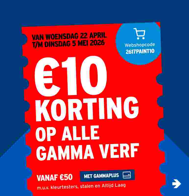 €10 korting op alle GAMMA verf
