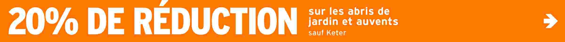 20% de réduction sur les abris de jardin