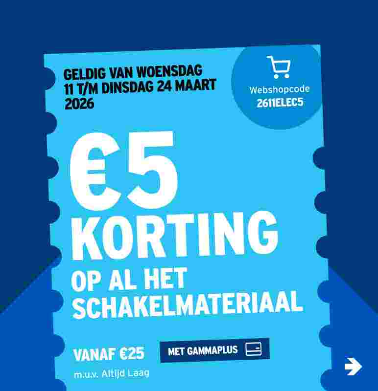 €5 korting op al het schakelmateriaal