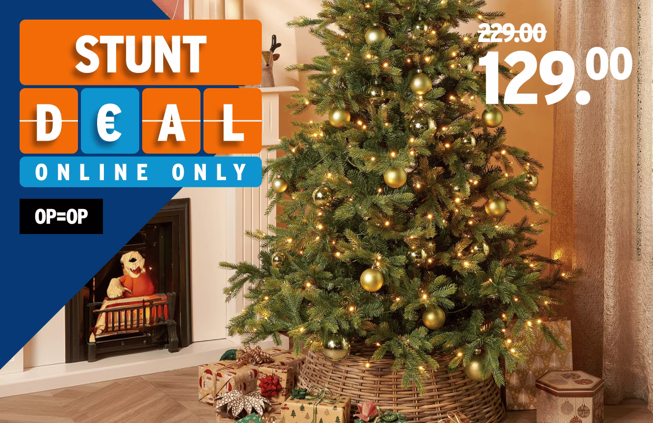 Stuntdeal - kunstkerstboom Grimshaw met LED verlichting 185 cm