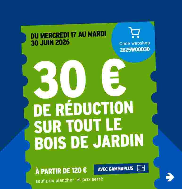 30 € de réduction sur tout le bois de jardin