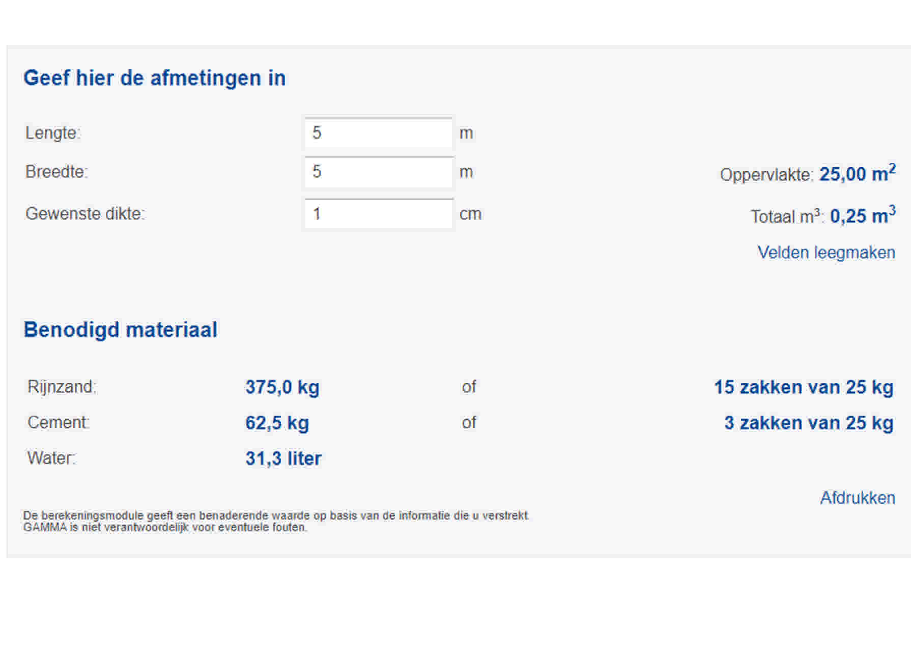 Chape calculator