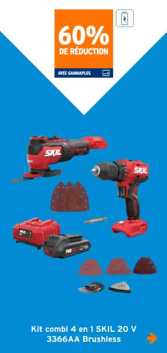 60% de réduction Kit combi 4 en 1 SKIL 20 V 3366AA Brushless