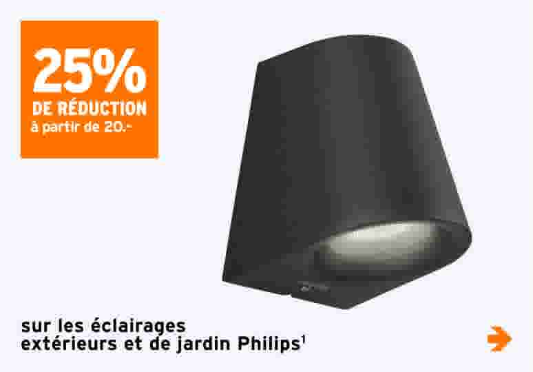 25% de réduction sur les éclairages extérieurs et de jardin Philips