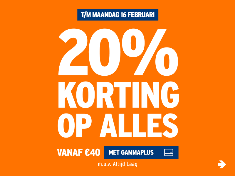 20% korting op alles