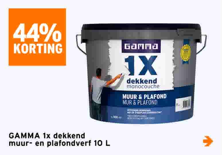 44% korting GAMMA 1x dekkend  muur- en plafondverf 10 L