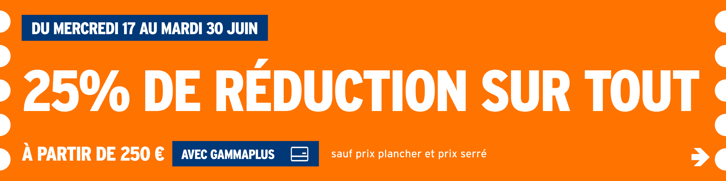 25% de réduction sur tout