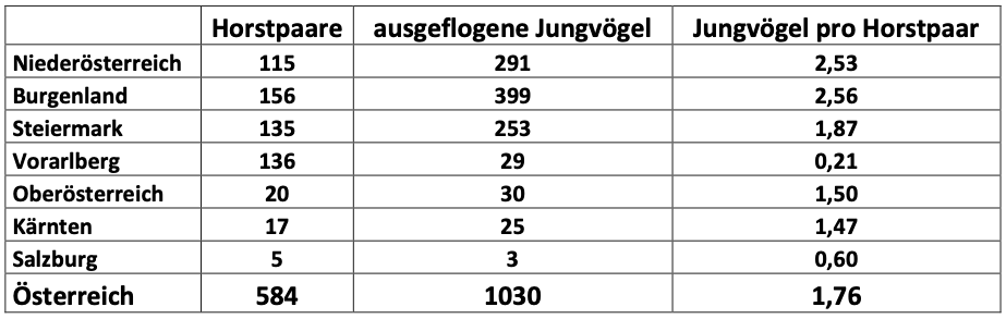 Ergebnisse der österreichischen Weißstorchzählung 2024 im Detail