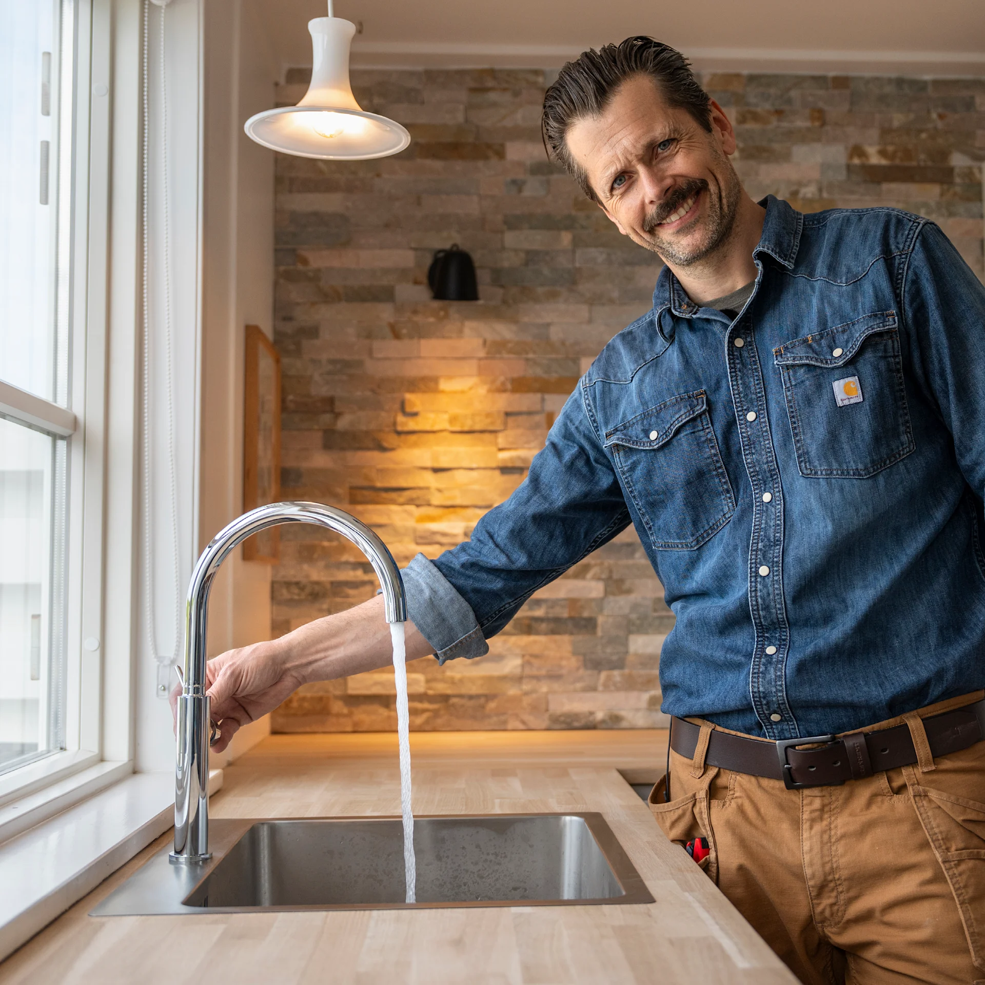 Jacob Carlsson har netop monteret denne vandhane fra VASSO.