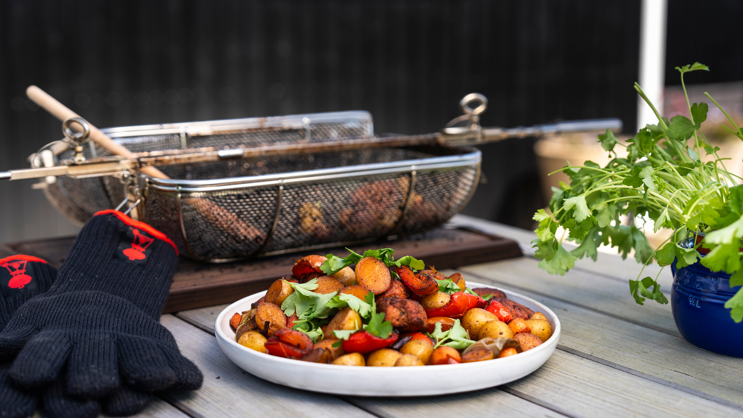 One pot rotisseri-maden servereres straks