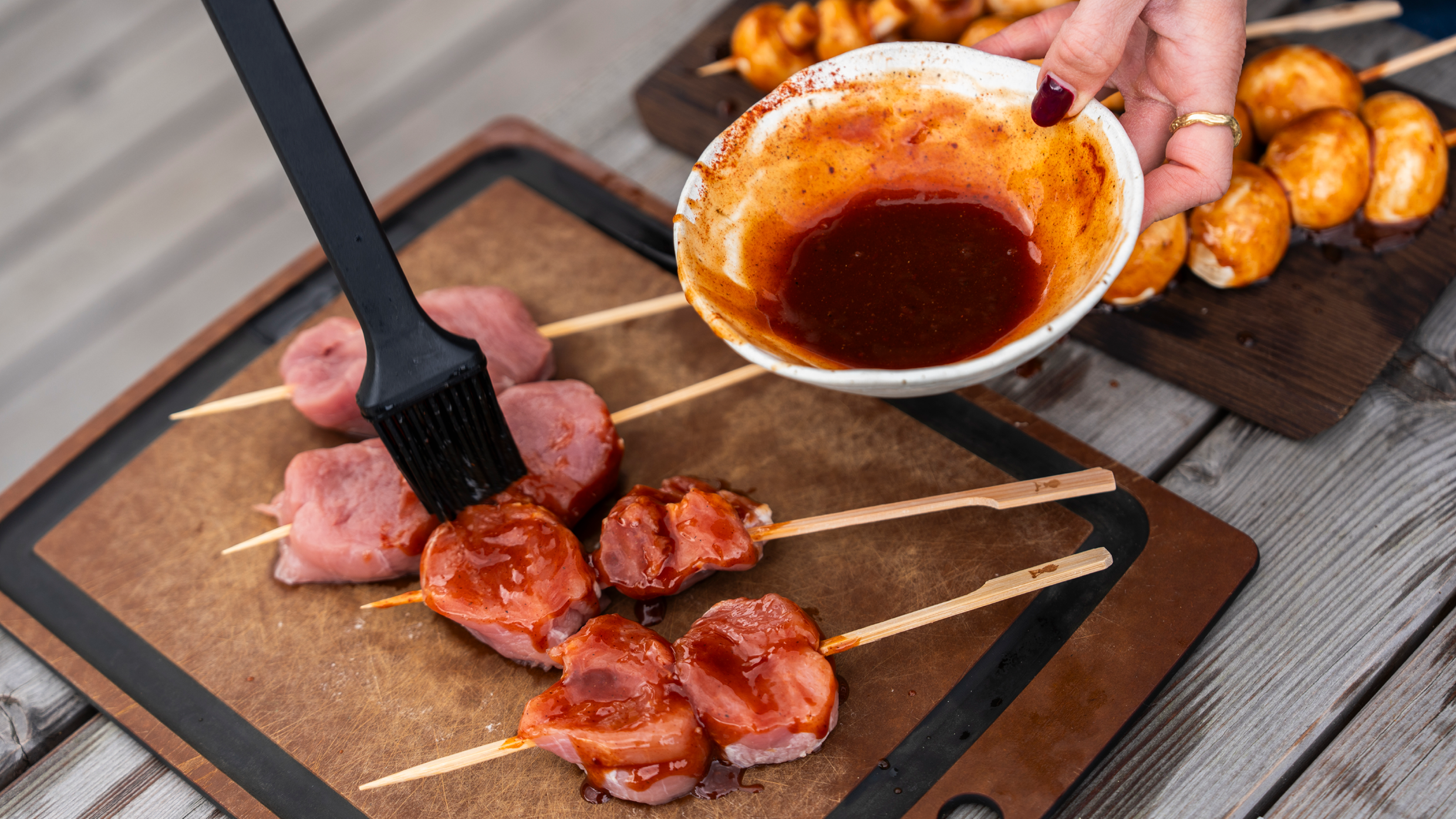 marinade pensles på grillspyd