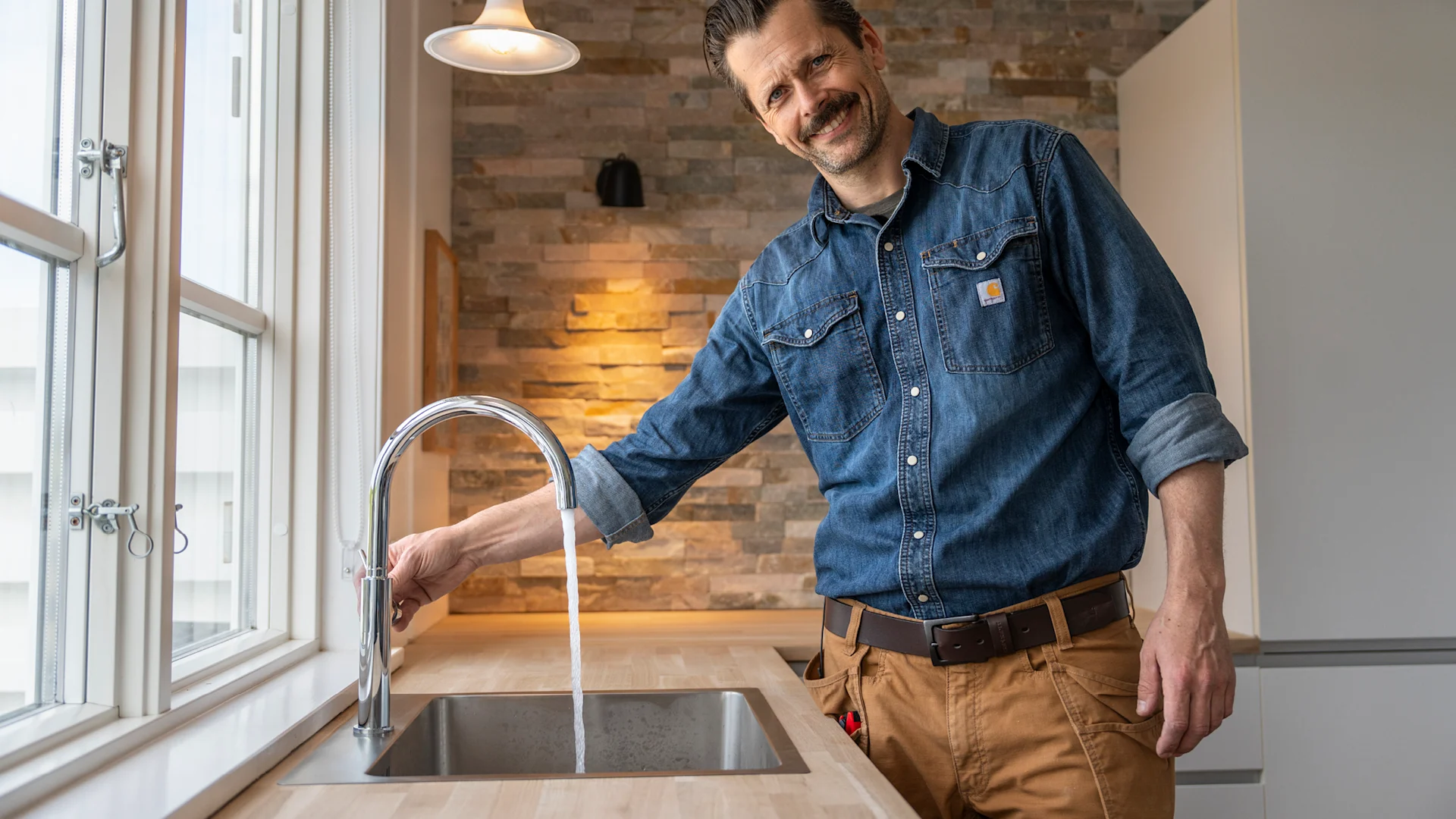 Jacob Carlsson har netop monteret denne vandhane fra VASSO.