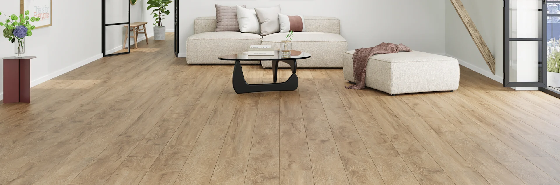 Moland Bastion Vinyl kan lægges med op til 125 m² uden brud i dørhuller