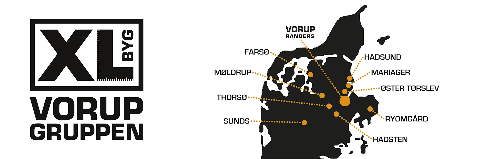 XL-BYG Vorupgruppen - Kort over forretninger