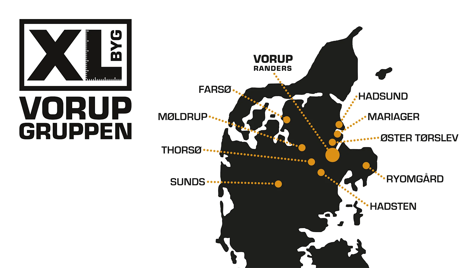 XL-BYG Vorupgruppen - Kort over forretninger