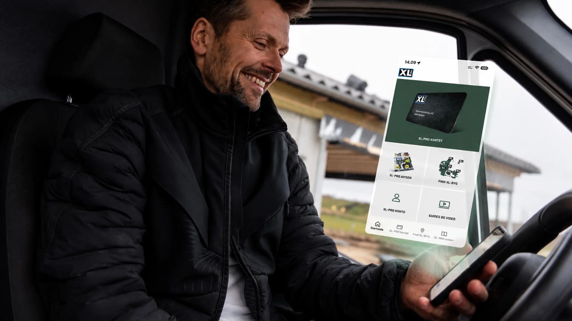 Forside af XL-PRO app vises