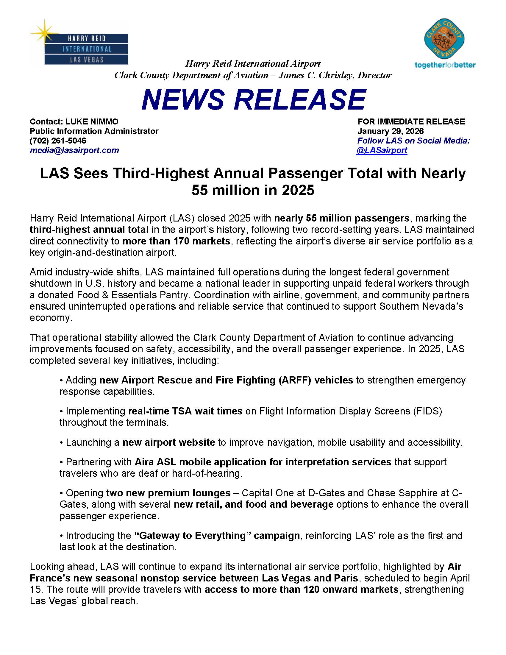 1.29.2026 2025 LAS Passengers Press Release Page 1